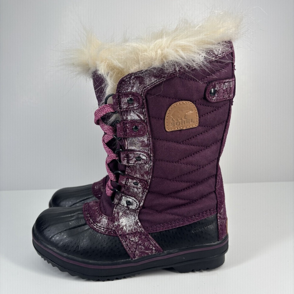 Sorel Tofino II Youth US 3 Purple Waterproof Winter Snow Boots‎ Faux Fur Cuff - Picture 8 of 16